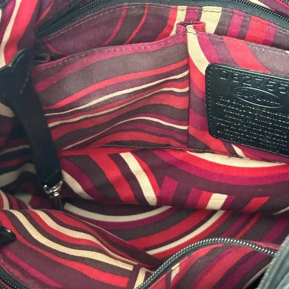 Vintage Brighton Black Croc Embossed Leather Hobo Purse Shoulder Bag D827559 - Picture 4 of 9